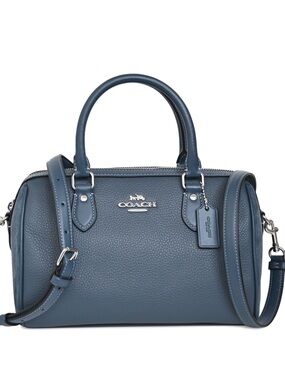 Coach Medium Rowan - Blue Denim Color - Leather & Suede - New Condition